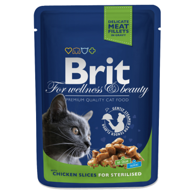 BRIT PREMIUM saszetka dla kota sterylizer z kurczakiem 100g