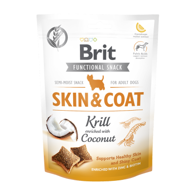 Brit functional snack - skin & coat krill with coconut 150g