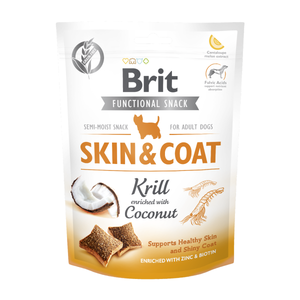 Brit functional snack - skin & coat krill with coconut 150g