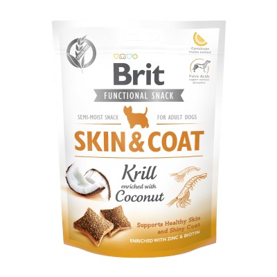Brit functional snack - skin & coat krill with coconut 150g