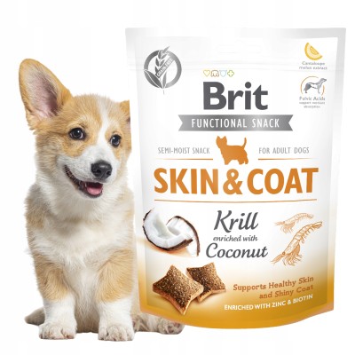 Brit functional snack - skin & coat krill with coconut 150g