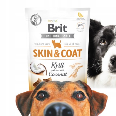 Brit functional snack - skin & coat krill with coconut 150g