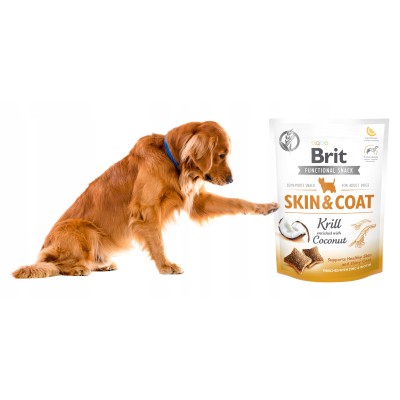 Brit functional snack - skin & coat krill with coconut 150g
