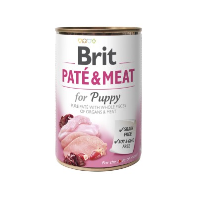 BRIT Pate&Meat Chicken & Turkey for Puppy 400g