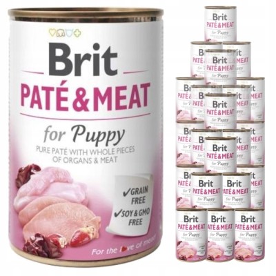 BRIT Pate&Meat Chicken & Turkey for Puppy 400g