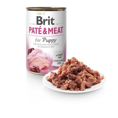 BRIT Pate&Meat Chicken & Turkey for Puppy 400g