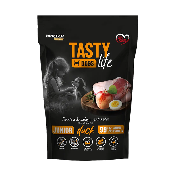 Biofeed tasty dog life saszetka 500g JUNIOR kaczka