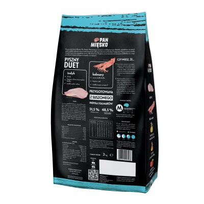 Pan mięsko karma sucha dla psa indyk z kalmarami szczeniak #M 3kg