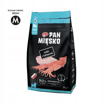 Pan mięsko karma sucha dla psa indyk z kalmarami szczeniak #M 3kg
