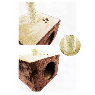 Drapak dla kota budka z siedziskiem 30x30x57cm YARRO