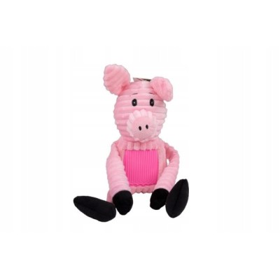 Zabawka pluszowa dla psa -różowa świnka z sznurem YARRO