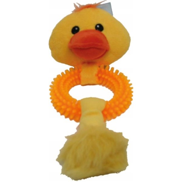 Zabawka dla psa -kaczka z gumowym kółkiem -27cm YARRO