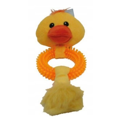 Zabawka dla psa -kaczka z gumowym kółkiem -27cm YARRO