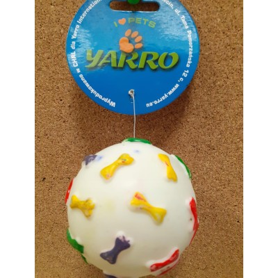 Zabawka dla psa - winylowa piłka z kostką 7,5cm YARRO