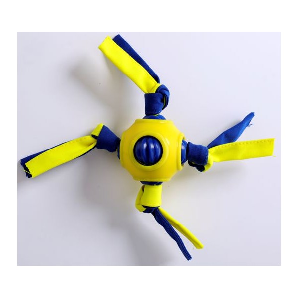 Zabawka dla psa - ineraktywna piłka z taśmami 7,5cm YARRO