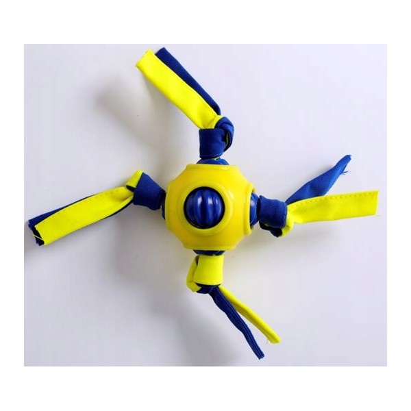 Zabawka dla psa - ineraktywna piłka z taśmami 7,5cm YARRO