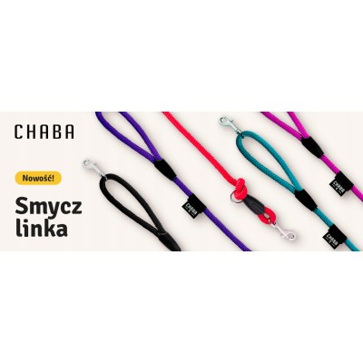 Smycz linka regulowana classic #M czarna CHABA