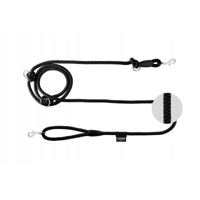 Smycz linka regulowana classic #M czarna CHABA