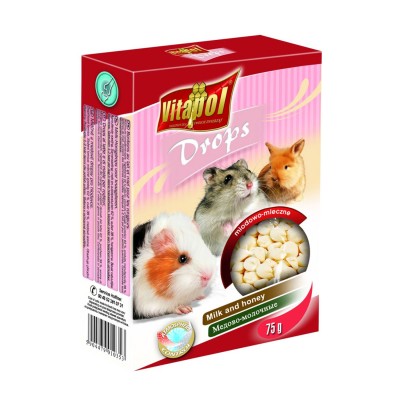 Dropsy dla gryzoni 75g - mleczno-miodowe VITAPOL