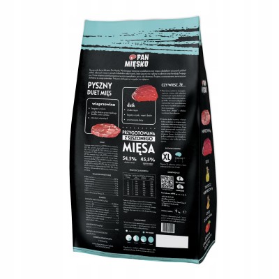 Karma sucha dla psa wieprzowina z dzikiem #XL 3kg PAN MIĘSKO