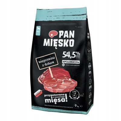 Karma sucha dla psa wieprzowina z dzikiem #XL 3kg PAN MIĘSKO