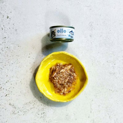 OLLO CAT nr 5 tuńczyk-łosoś puszka 70g SKŁAD KARMY