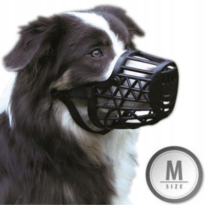 Kaganiec plastikowy dla psa czarny M /dł pyska. 23,5cm sze.6,6cm TRIXIE