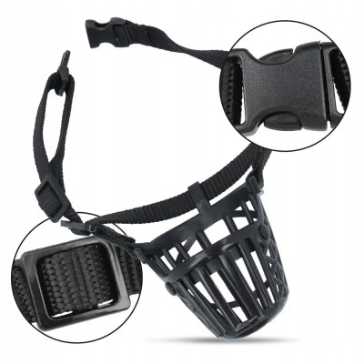 Kaganiec plastikowy dla psa czarny M /dł pyska. 23,5cm sze.6,6cm TRIXIE