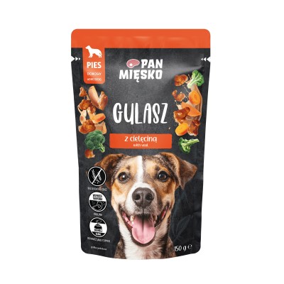 Pan mięsko mokra karma dla psa gulasz indyk z cielęciną 150g