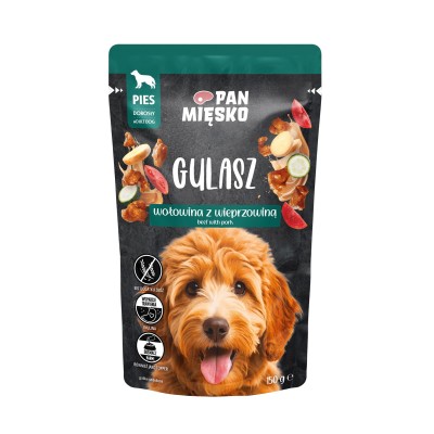 Pan mięsko mokra karma dla psa gulasz wołowina z wieprzowiną 150g