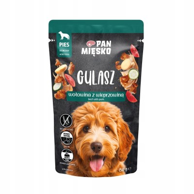 Pan mięsko mokra karma dla psa gulasz wołowina z wieprzowiną 150g