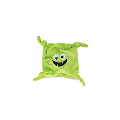 Yarro zabawka dla psa -zielona szeleszcząca poduszka z piszczałką 14x14cm