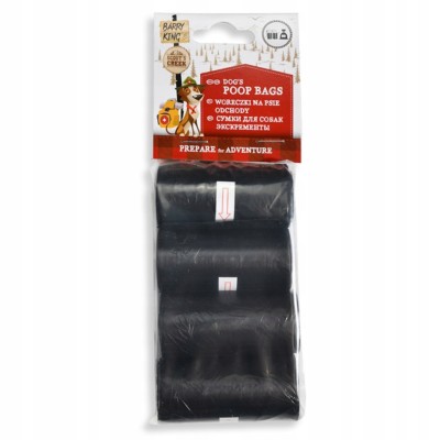 Woreczki na psie odchody 4 rolki x20 szt czarne BARRY KING
