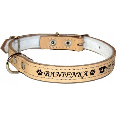 Obroża skórzana classic 10-30 brąz CHABA