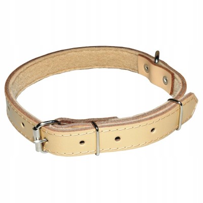 Obroża skórzana classic 10-30 naturalna CHABA