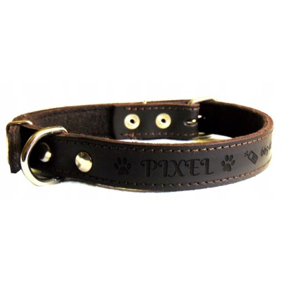 Obroża skórzana classic 12-35 brąz CHABA