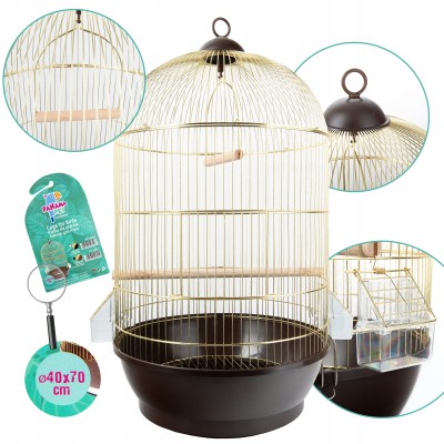 Klatka dla ptaków 40x40x70cm złoto brązowa PANAMA PET