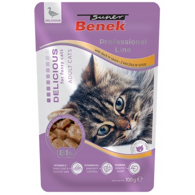 Super Benek saszetka dla kotów wybrednych kaczka w sosie 100g CERTECH