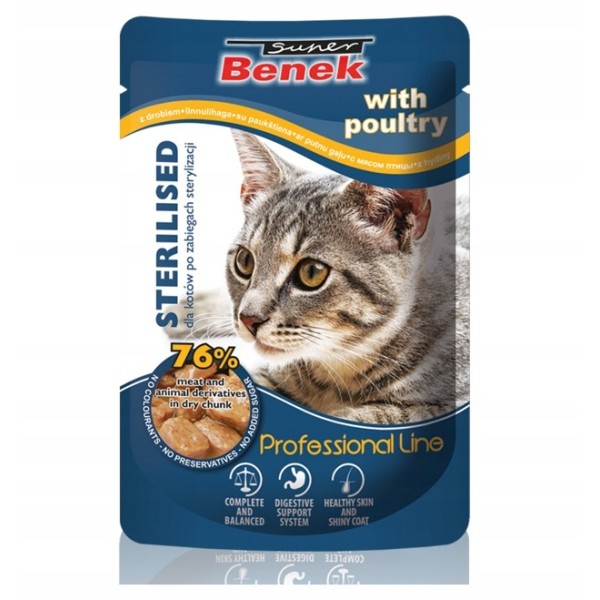 Super Benek saszetka dla kota sterylised  100g CERTECH