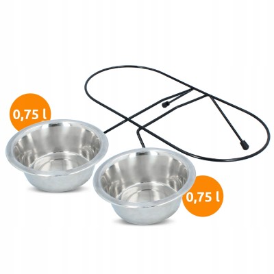 Stojak z miskami 2x0,75l TRIXIE