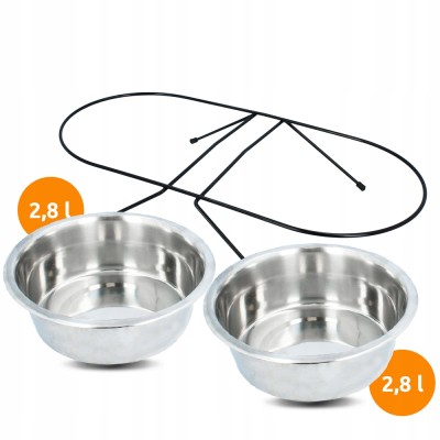 Stojak z miskami 2x2,8l TRIXIE