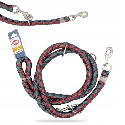 Smycz regulowana bordowy-petrol L-XL 18mm/2m TRIXIE