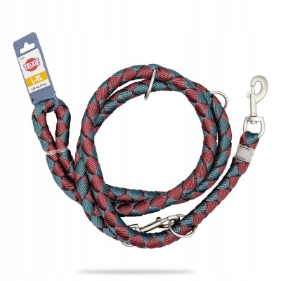 Smycz regulowana bordowy-petrol L-XL 18mm/2m TRIXIE