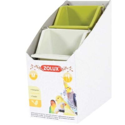 ZOLUX karmnik z żerdką do klatki dla ptaków M