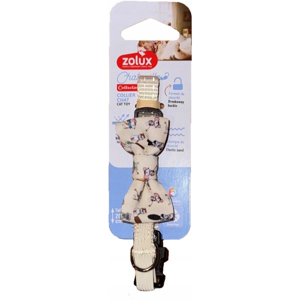 ZOLUX obroża dla kota z muszką beżowa