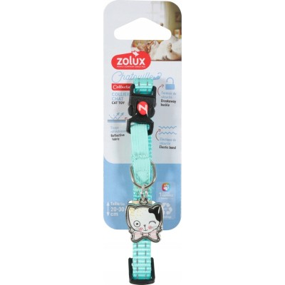 ZOLUX obroża dla kota z zawieszką w kształcie kota /niebieska