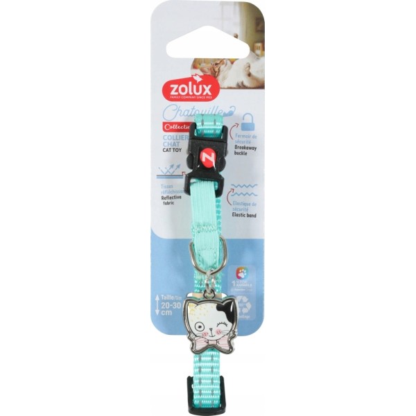 ZOLUX obroża dla kota z zawieszką w kształcie kota /niebieska