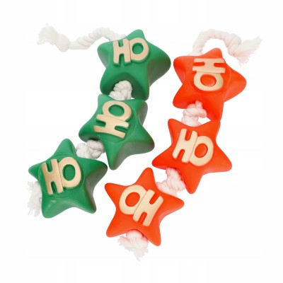 DINGO zabawka dla psa sznur świąteczny gwiazdki czerwony 32cm