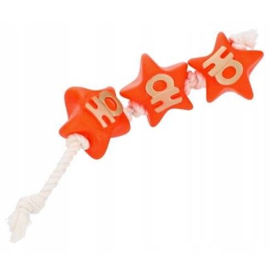 DINGO zabawka dla psa sznur świąteczny gwiazdki czerwony 32cm