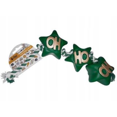 DINGO zabawka dla psa sznur świąteczny gwiazdki zielony 32cm